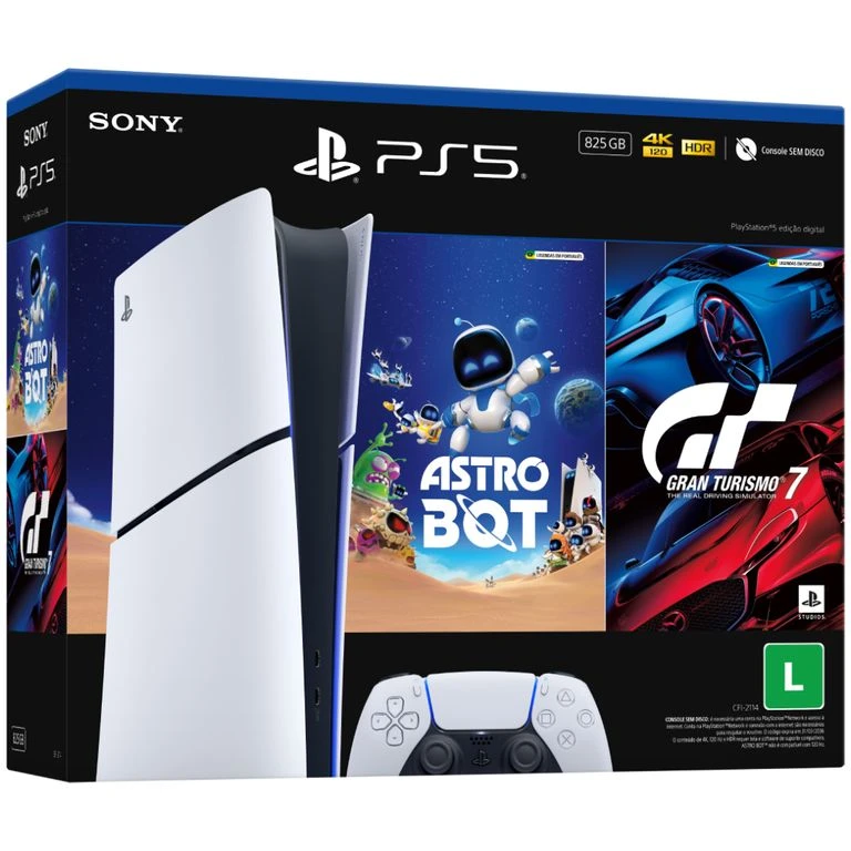 Pack Console PlayStation 5 Edição Digital 825GB – ASTRO BOT e Gran Turismo 7
